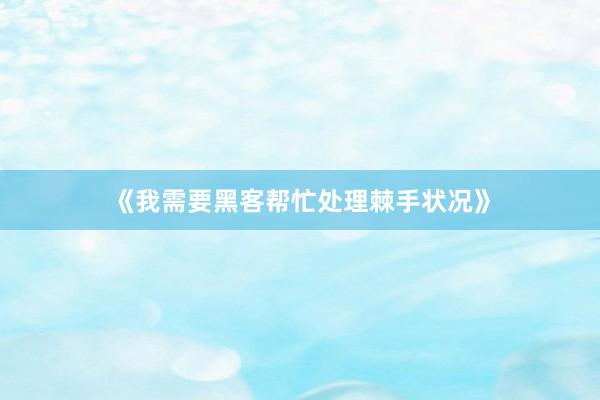 《我需要黑客帮忙处理棘手状况》